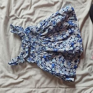 Baby gap blue white flowers flutter sleeve dress